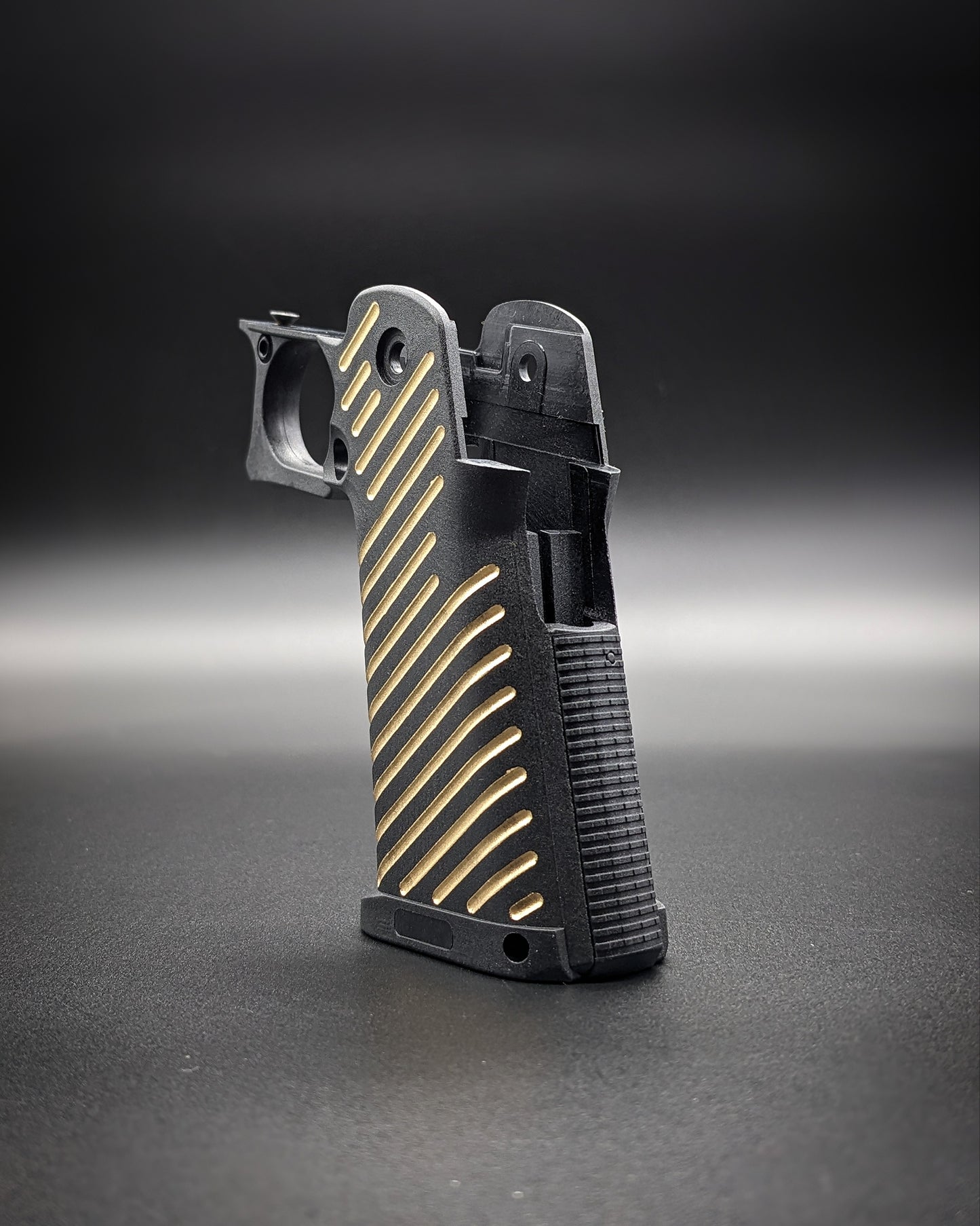 ICS 4.3/5.1 Hi-Capa Airsoft Grip - Stock (Gold Lines)