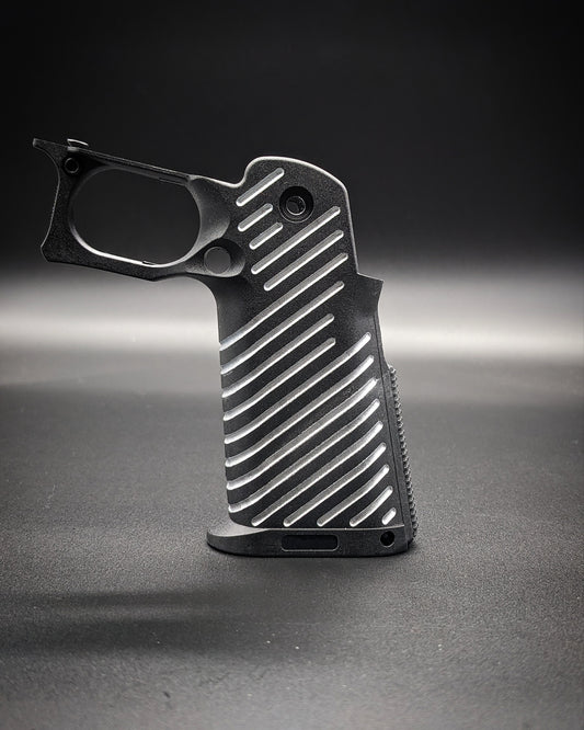 ICS 4.3/5.1 Hi-Capa Airsoft Grip - Stock (Silver Lines)