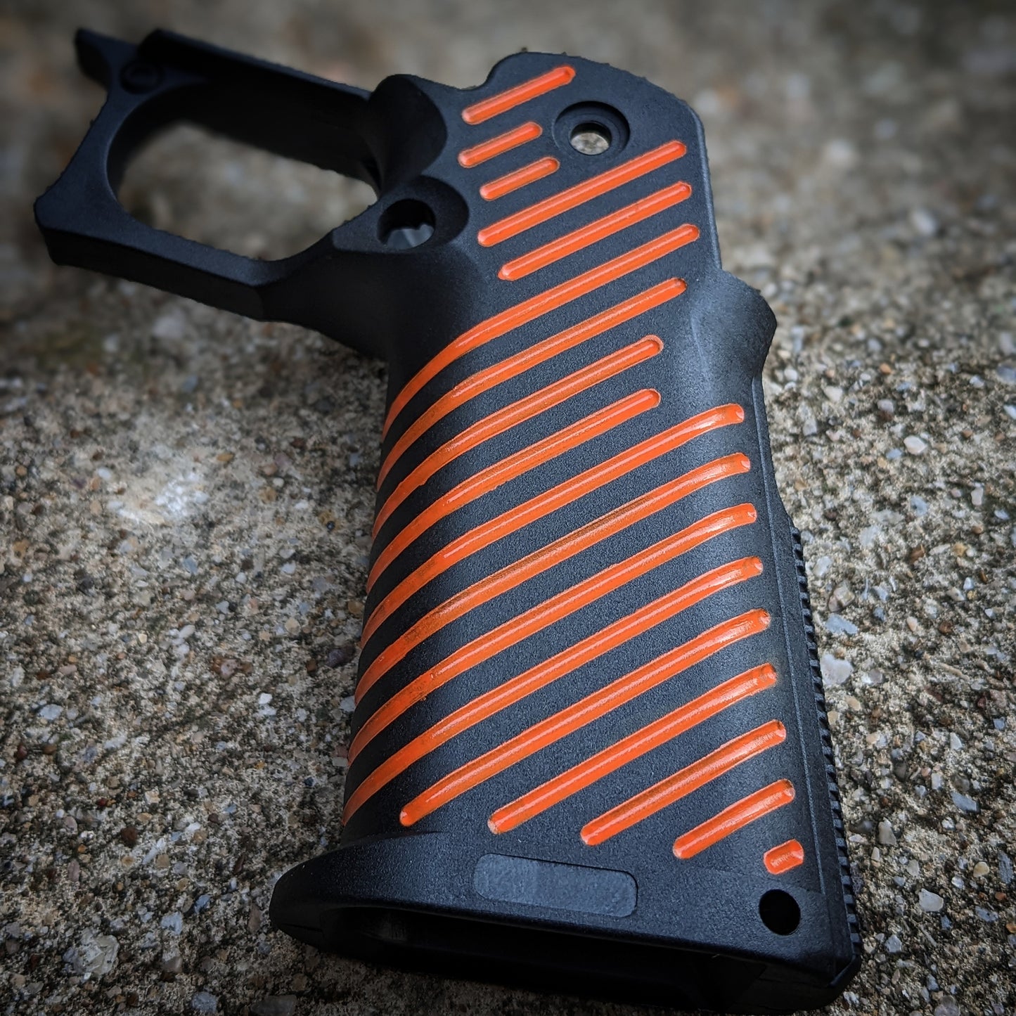 ICS 4.3/5.1 Hi-Capa Airsoft Grip - Stock (Orange Lines)