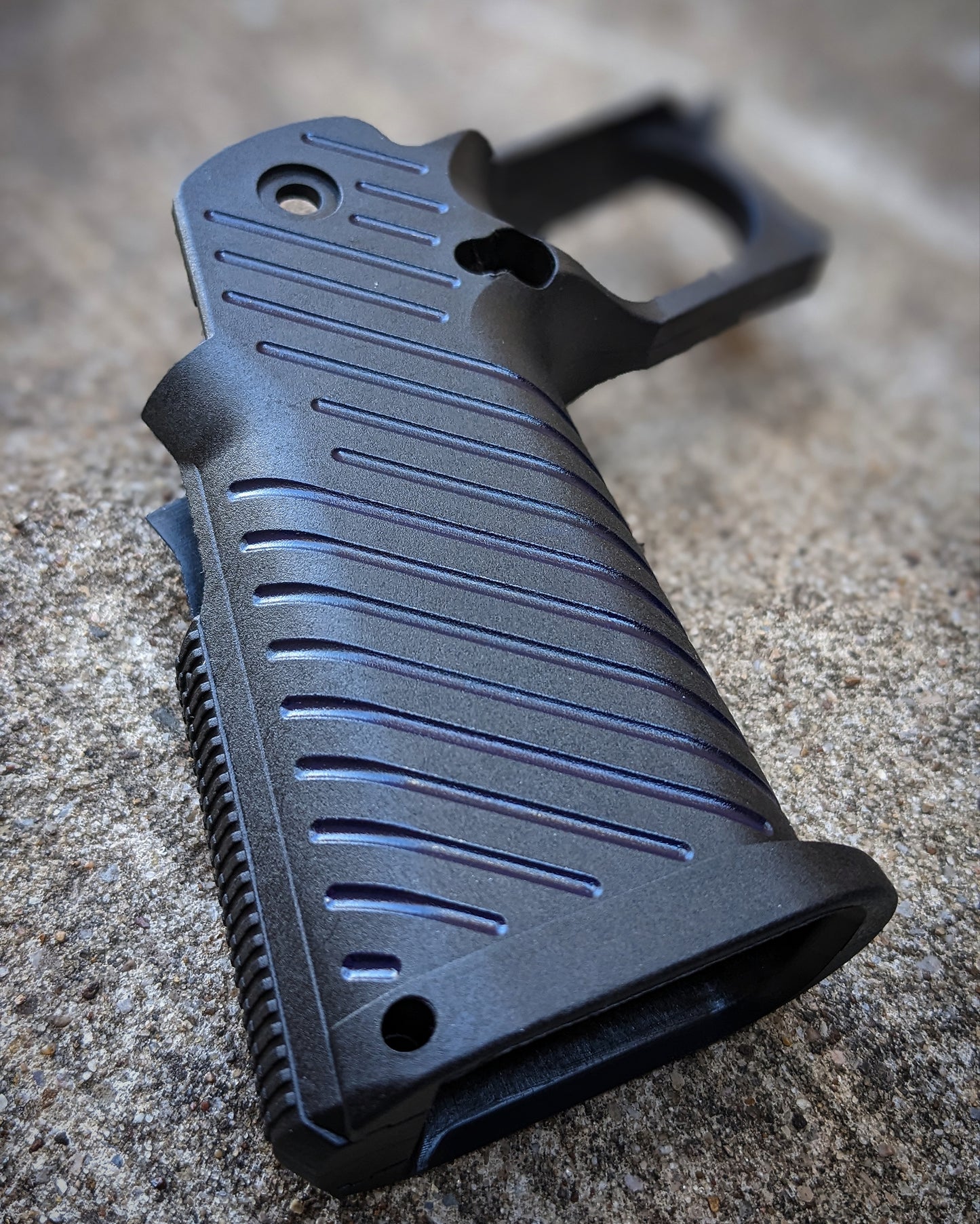 ICS 4.3/5.1 Hi-Capa Airsoft Grip - Stock (Dark Blue Lines)