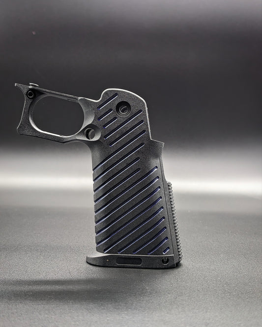 ICS 4.3/5.1 Hi-Capa Airsoft Grip - Stock (Dark Blue Lines)
