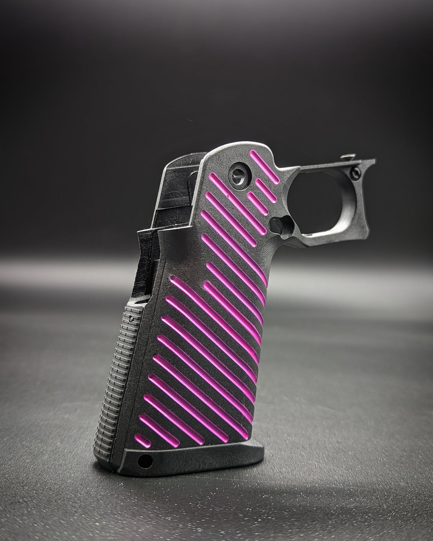 ICS 4.3/5.1 Hi-Capa Airsoft Grip - Stock (Metallic Pink Lines)