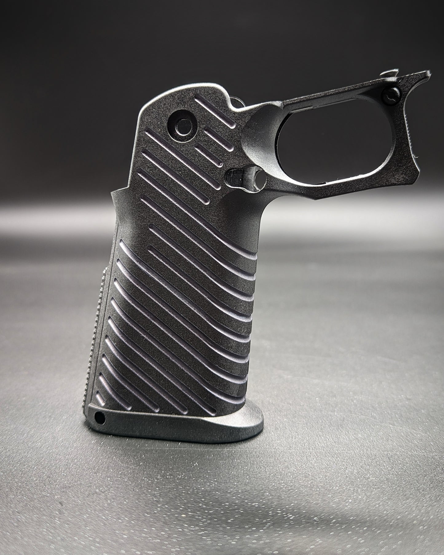 ICS 4.3/5.1 Hi-Capa Airsoft Grip - Stock (Dark Grey Lines)