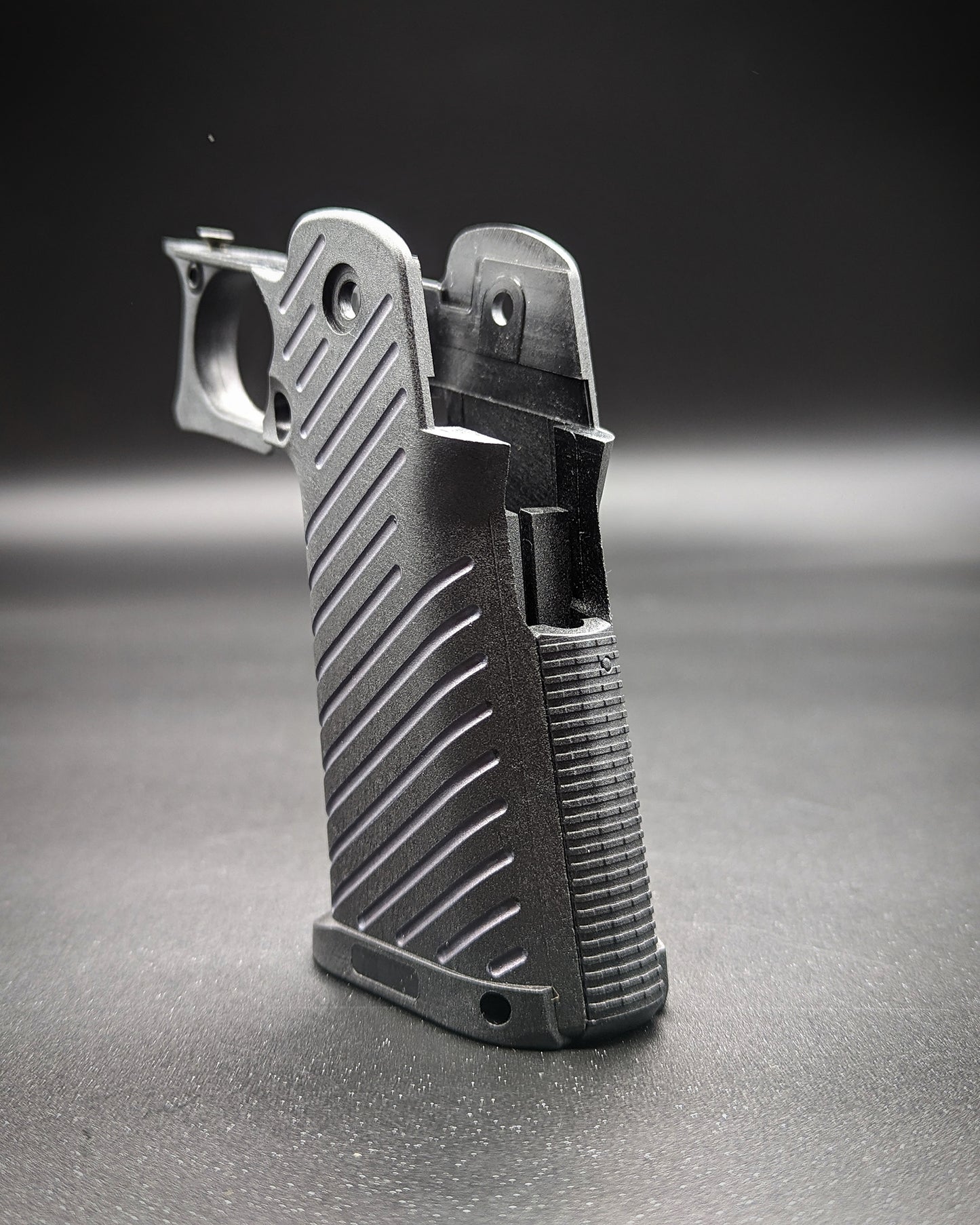 ICS 4.3/5.1 Hi-Capa Airsoft Grip - Stock (Dark Grey Lines)