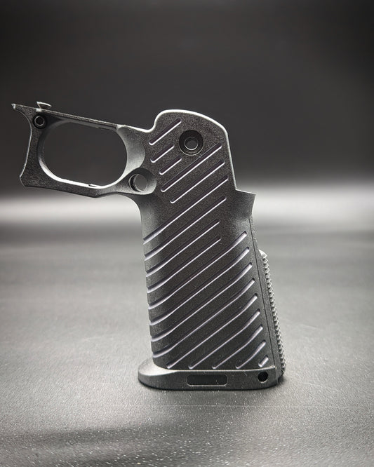 ICS 4.3/5.1 Hi-Capa Airsoft Grip - Stock (Dark Grey Lines)